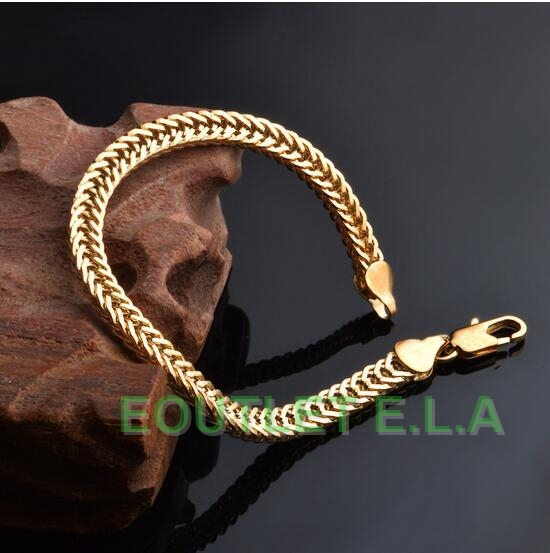 6mm DOUBLE LAYER SNAKE LINK GOLD BRACELET-21cm